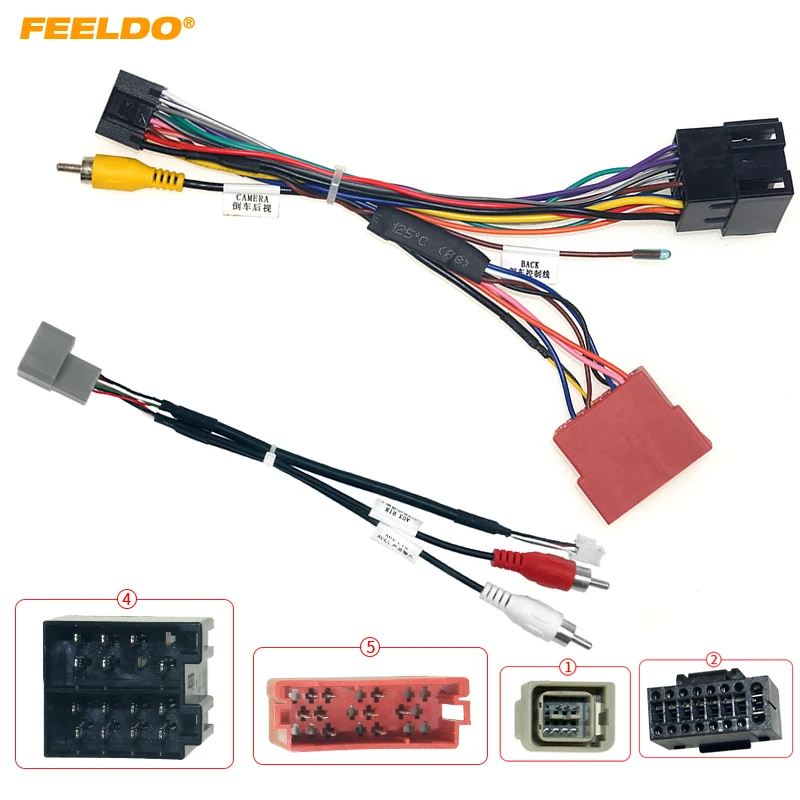 

FEELDO Car 16pin Audio Wiring Harness With USB Cable For Lada Vesta Aftermarket Stereo Installation Wire Adapter #HQ6768