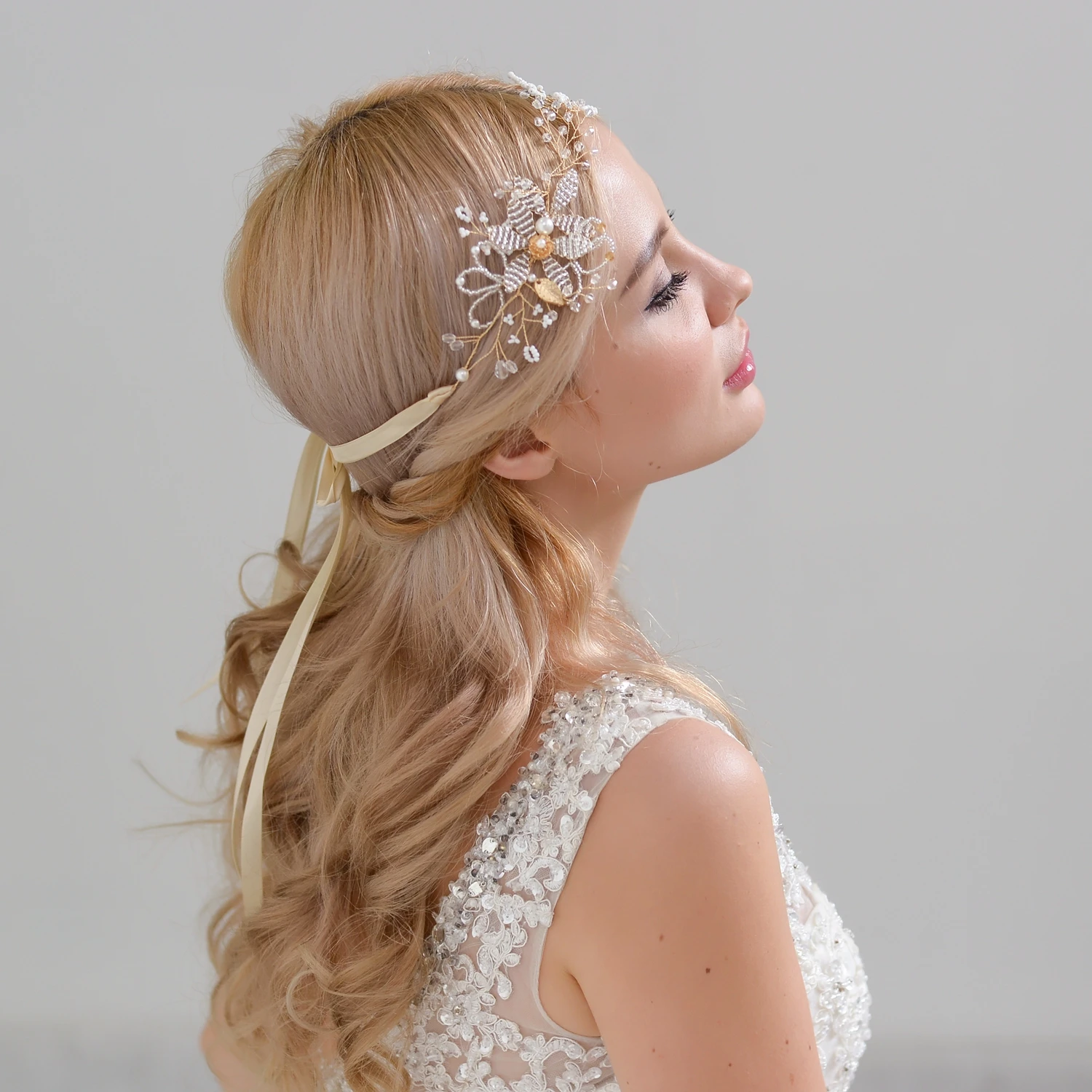 TRiXY H68 Rhinestones Bridal Headbands Bridal Hair Jewelry Pearl Beading Bride Tiaras Headpiece Wedding Bridal Hair Accessories