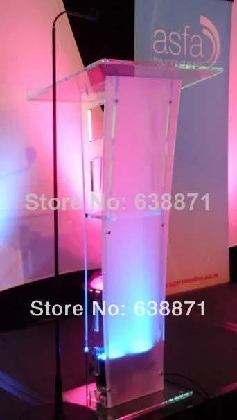 

Free Shiping Clear Square Stable Lucite/Acrylic Lectern for Multimedia Teaching