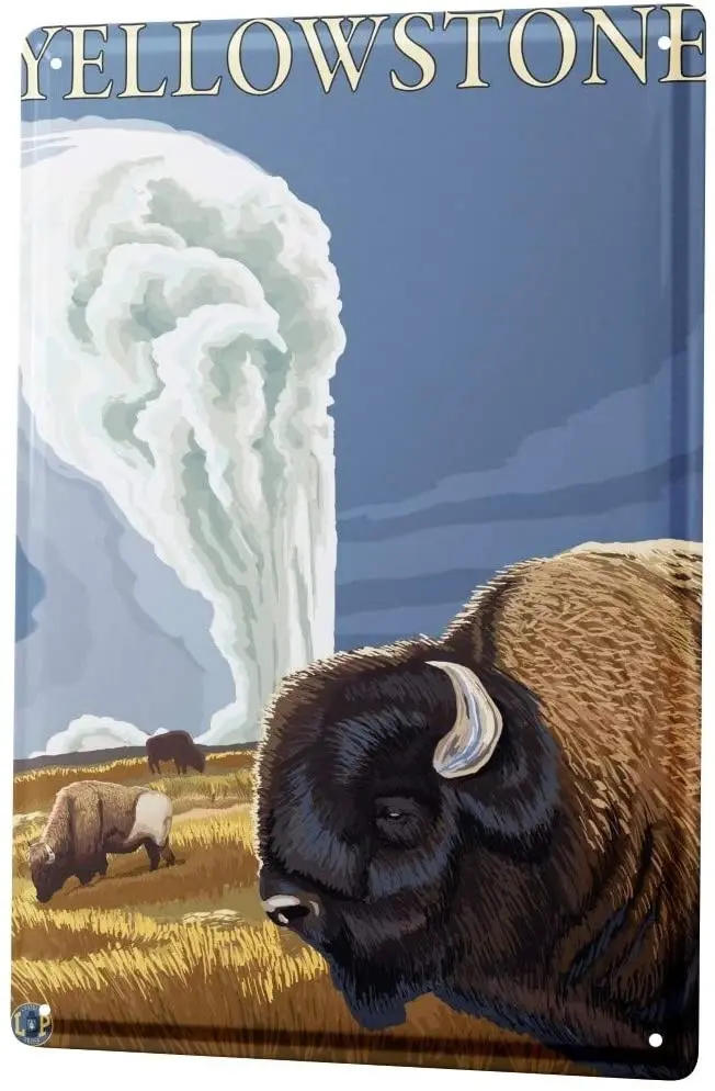 

SINCE 2004 Tin Sign Metal Plate Decorative Sign Home Decor Plaques Globetrotter Yellowstone