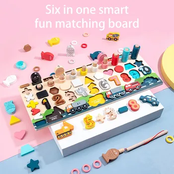 

Wooden Number Alphabet Puzzles Shape Sorting Counting Learning Toys for Toddlers Christmas cute children holiday gifts