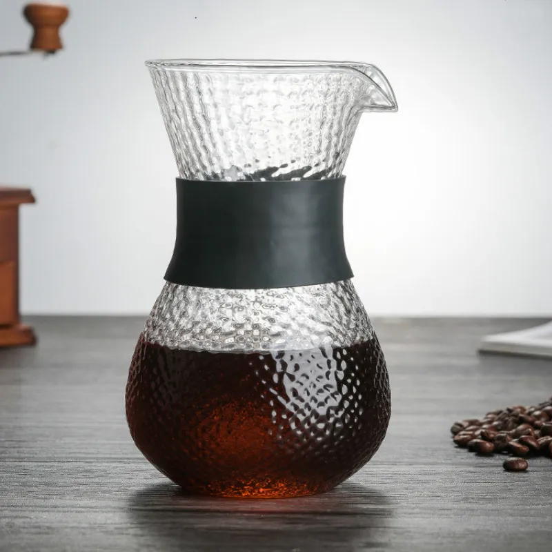 Чайник для кофе ручной работы из молотого стекла с фильтром из нержавеющей стали, кофейник для капельного пивоварения