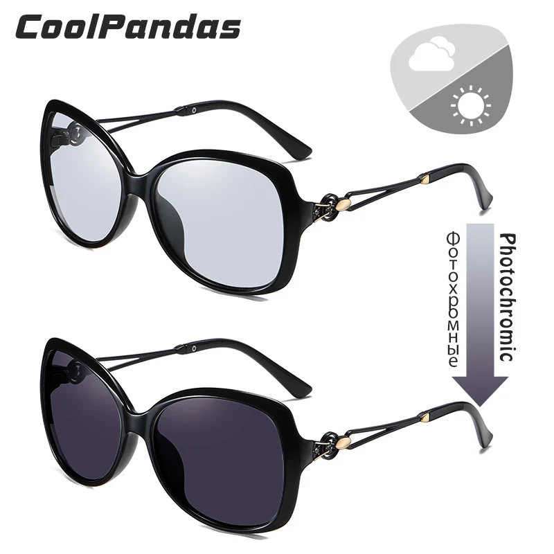 2024 Photochromic Polarized Lady Sunglasses Vintage Big Shades For Women Cat Eye Sun Glasses Fashion Eyewear UV400 gafas de sol 3