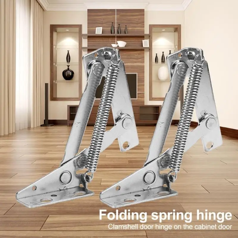 

2pcs/set 80 Degree Sprung Hinges High Quality Cabinet Door Lift Up Stay Flap Top Support for Cabinet Door Sofa 130x50x25mm