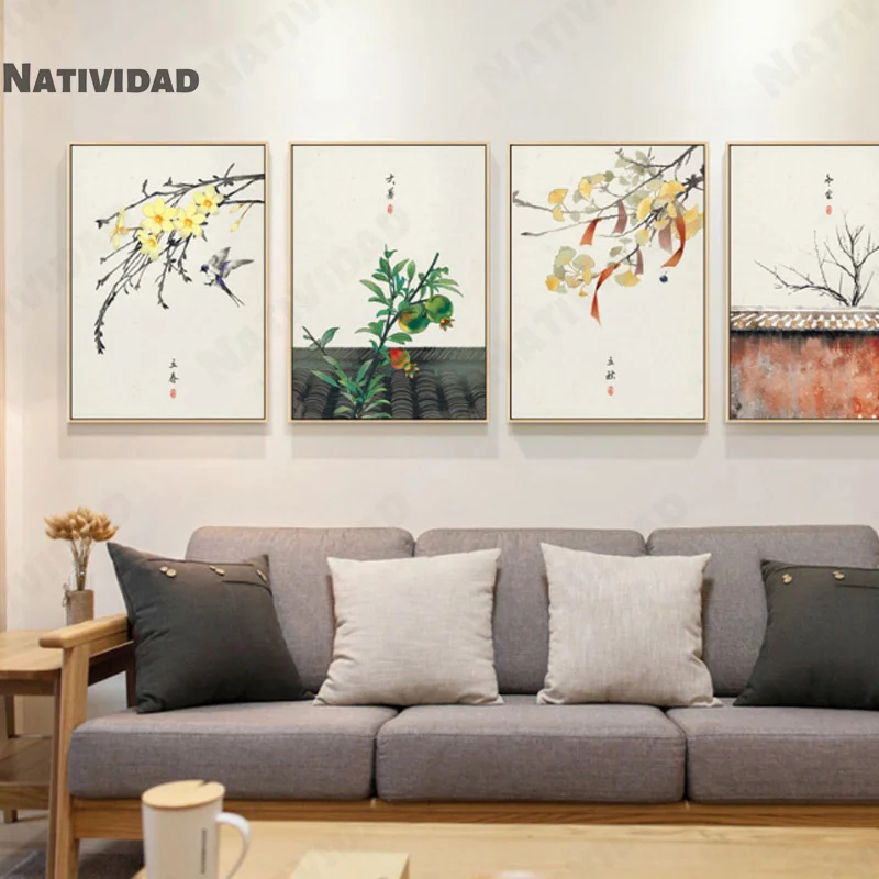 

Art Painting Chinese Traditional Classical Canvas Painting Festival Humanities Natural Scenery Mural Living Room Bedroom Paints