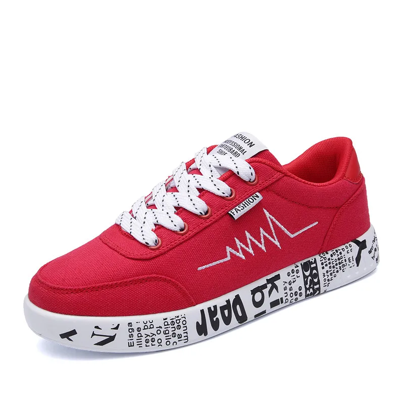 

2019 Fashion Women Vulcanized Shoes Sneakers Ladies Lace-up Casual Shoes Breathable Walking Canvas Shoes Graffiti Flat Plus Size