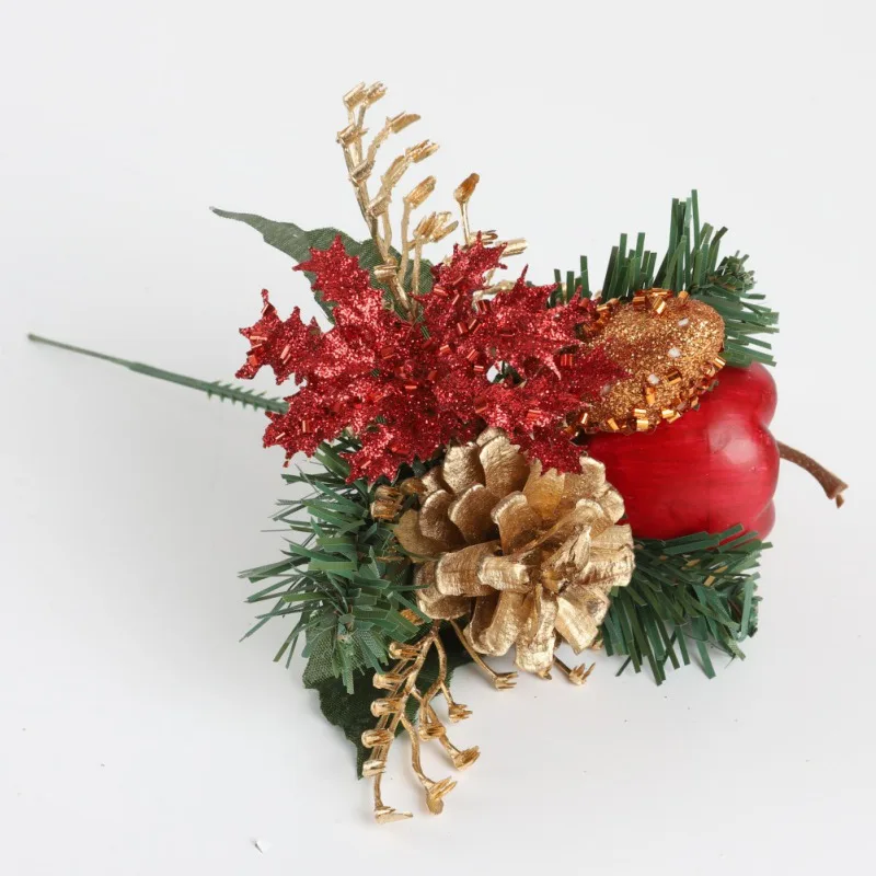 Искусственные сосновые конусные ветки, украшения для рождественской елки, Имитация сосновых стеблей, Декор для дома и зимы, искусственное растение