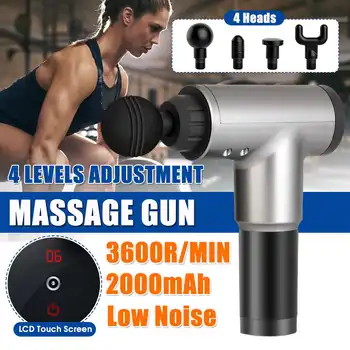 

US Plug 3600r/min LCD Muscle Massage Machine 4 Speeds Mode Muscle Massager Pain Sport Massage Machine Relax Body Slimming Relief
