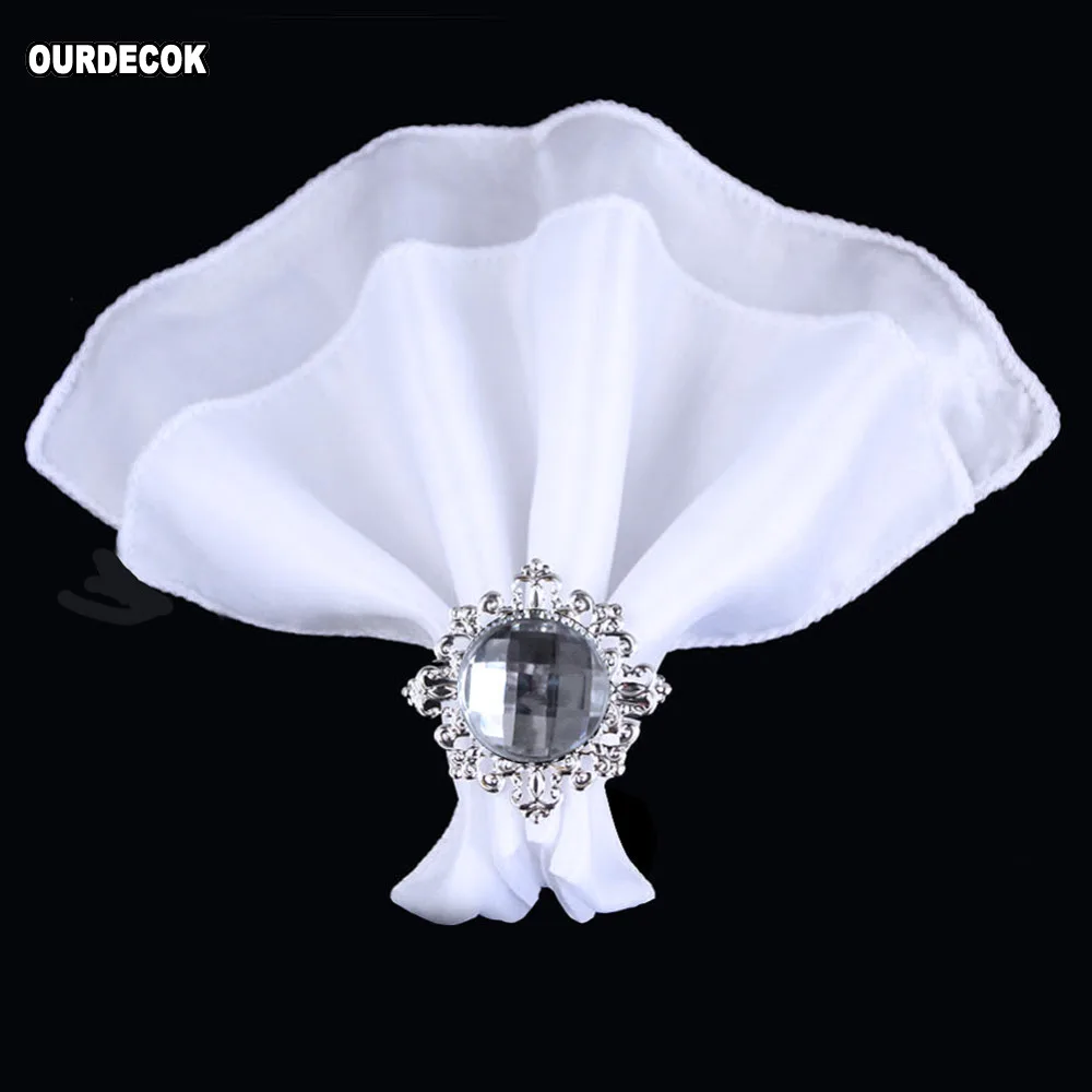 Acrylic Silver-plated Diamond Napkin Rings Wedding Receptions Gifts Holiday Dinner Business Entertaining 12pcs