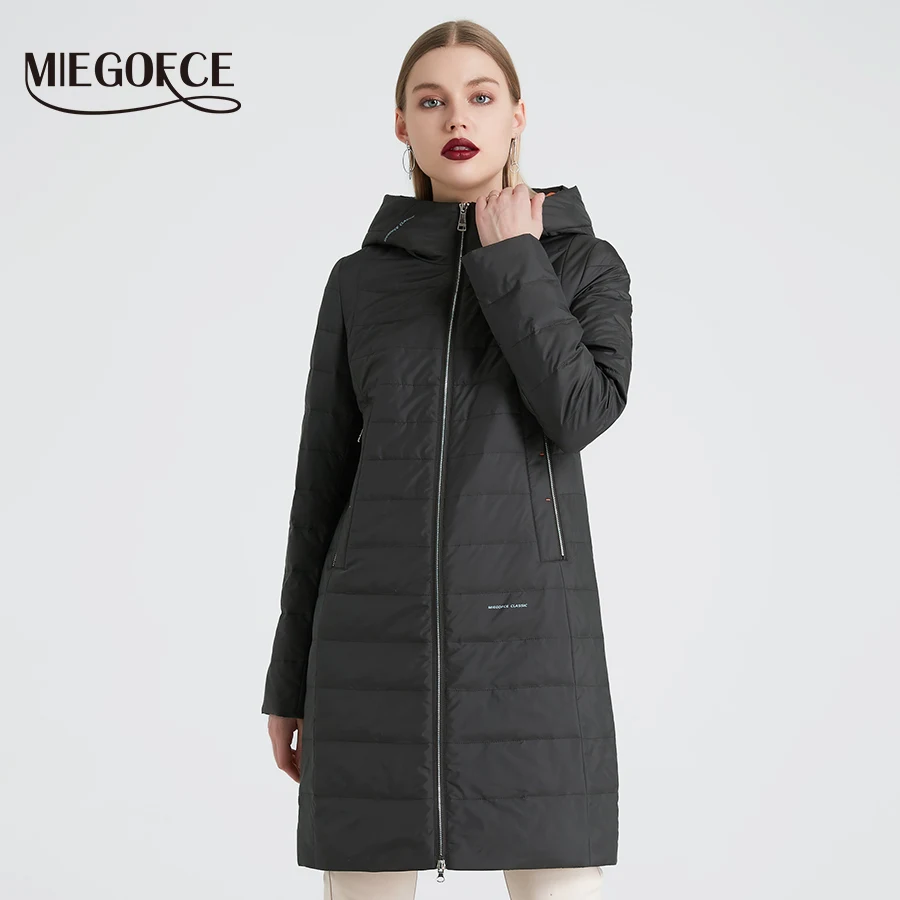 Prix MIEGOFCE 2019 printemps et automne femmes manteau coton coupe vent chapeau femmes coupe vent mode mince Section femme manteau nouveau Design