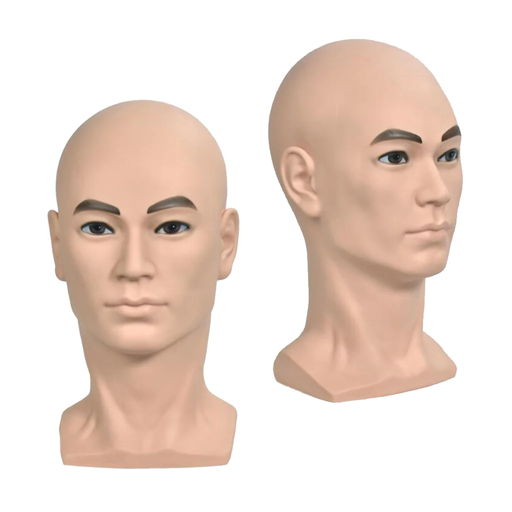 Male Wig Toupee Mannequin Holder Hat Cap Scarf Jewel Display Manikin Head 2x