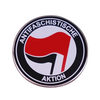 Antifaschistische Aktion Metal Pin (Red/black) AFA Classic Logo Brooch Marxist Socialist Communist Vintage Germany Accessory