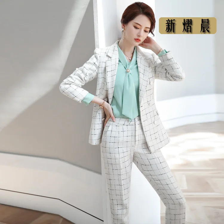 

2019 Autumn New Style Korean-style Casual Small Suit Coat Online Celebrity Retro British Style Plaid Suit-Style WOMEN'S Suit