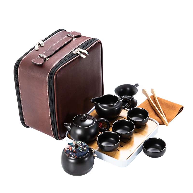 

Portable travel tea set Home Kung Fu Outdoor Travel One pot of four tea pots