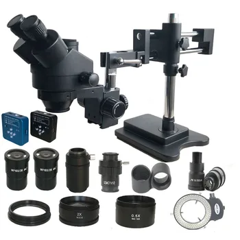 

3.5X-180X Double Boom Simul Focal trinocular stereo Microscope 34MP HDMI USB video camera SMD Soldering PCB Jewelry repair tools