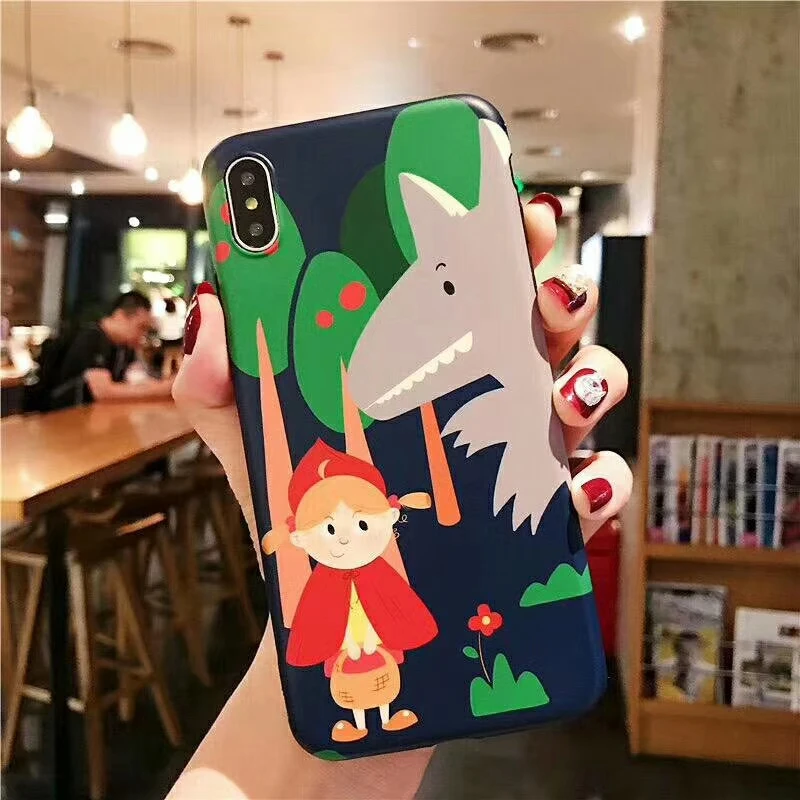 Красная Шапочка для верховой езды с рисунком чехол iPhone 6 7 8 Plus X XR XS Max задняя крышка