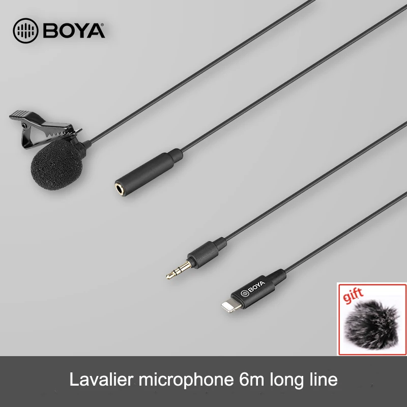 

BOYA M2 M3 Cardioid Lavalier Lapel Clip-on Microphone with 3.5mm TRS Cable Detachable Compatible with Type-X/iOS Smartphones MIc