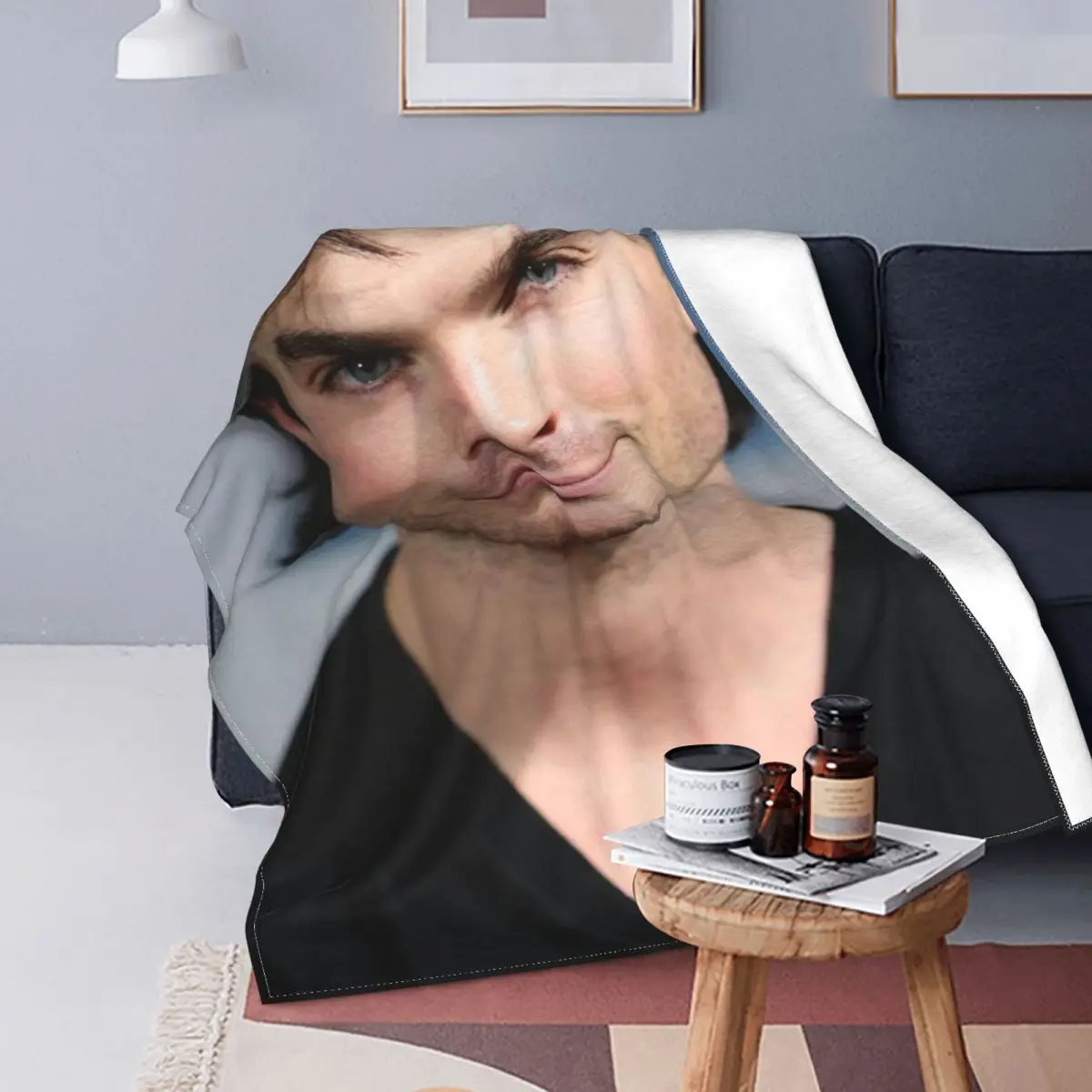 Damon "Orea The Vampire Diaries Coperta Decorazione In Flanella Ian (Halder Coperte Da Tiro Ultra Morbide Per Copriletti Per Auto Da Letto