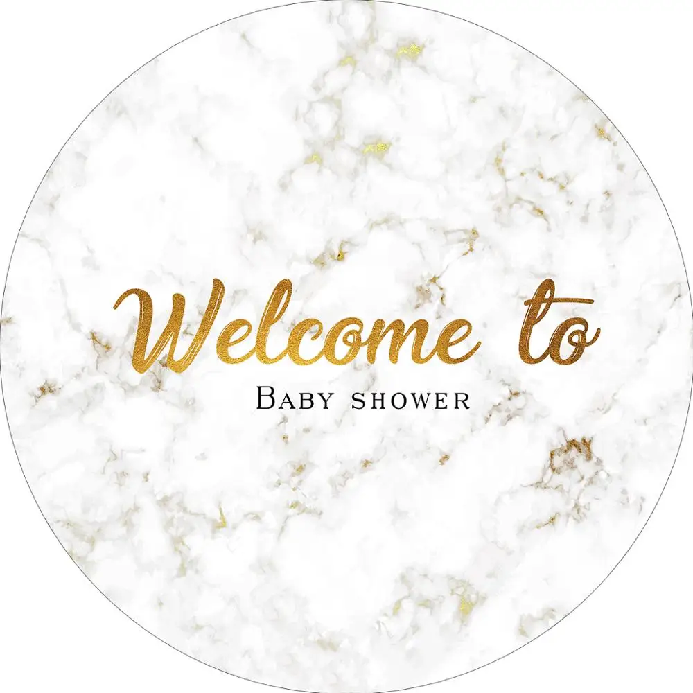 

Marble Flower Backdrop Bridal Shower Party Circle Floral Baby Wedding Holy Communion Customize Round Background Cover