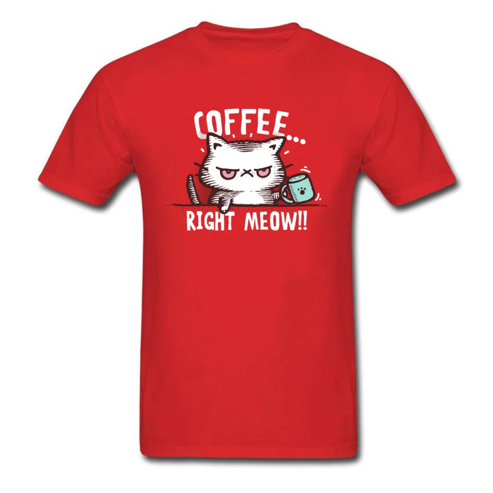 Coffe_right_meow_357 Cotton Fabric Boy Short Sleeve T Shirt 3D Printed Summer/Fall T-shirts Geek Tee Shirts Newest Round Collar Coffe_right_meow_357 red