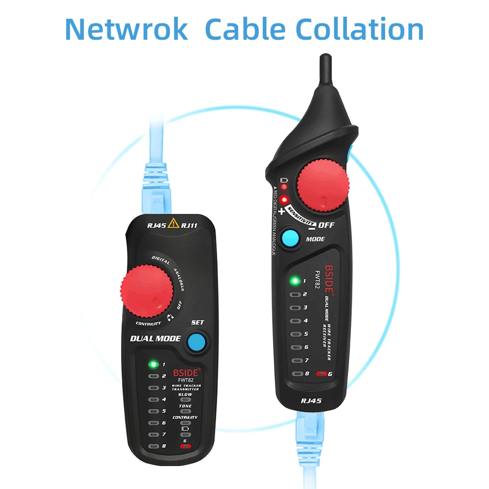 BSIDE FWT82 Dual Mode Network Cable Tracker Wire Toner RJ45 RJ11 Ethernet LAN Tracer Analyzer Detector