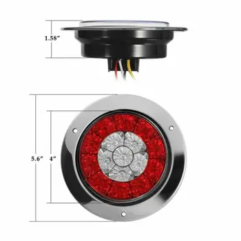 

Parts Turn Signal Brake Lights Water Resistant 4" Round Red/Amber 16-LED