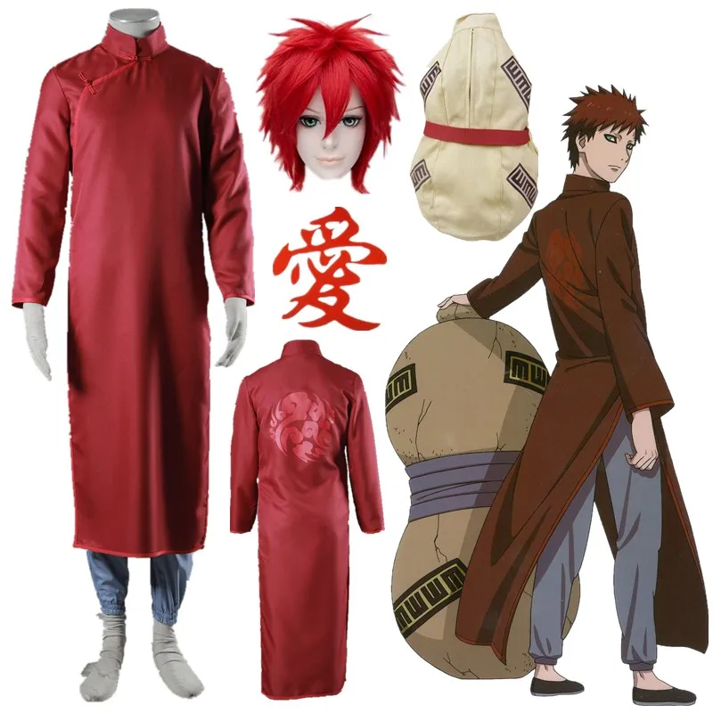 

Anime Naruto Sabaku No Gaara Cosplay Costume Chinese Style Cheongsam Version Halloween
