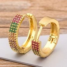 Горячая Распродажа роскошные золотые CZ серьги-гвоздики медный Циркон Круглые шикарные серьги для женщин девочек лучший день рождения Рождественский подарок ювелирные изделия
