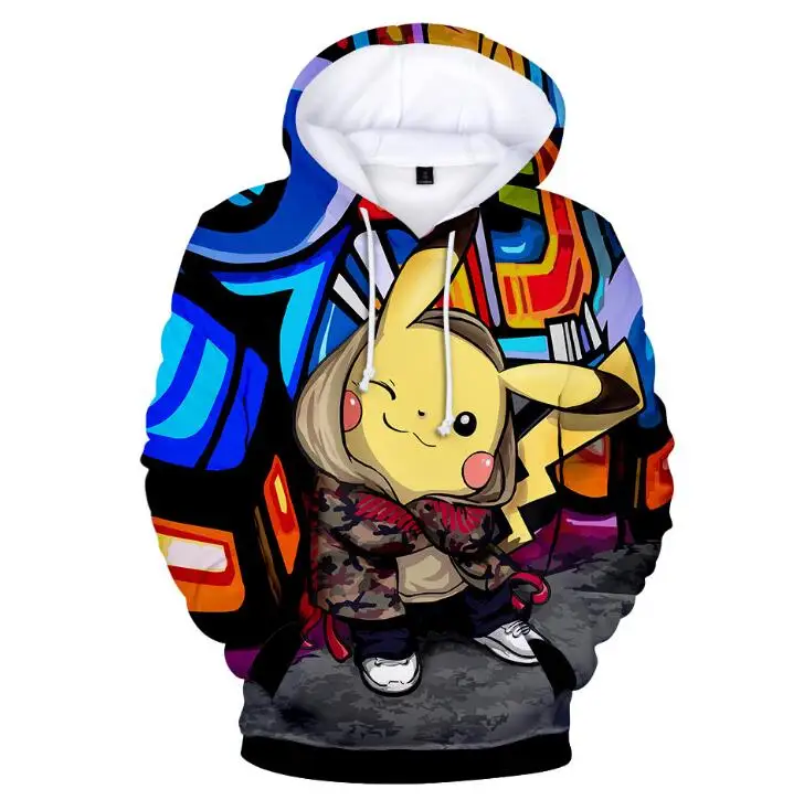

Pikachu Pokemon Go 3D Graphic Sweatshirt Hoodies Men Women Umbreon Sweatshirts Hoodie Men Pullover Boys Game Jacket Clothes