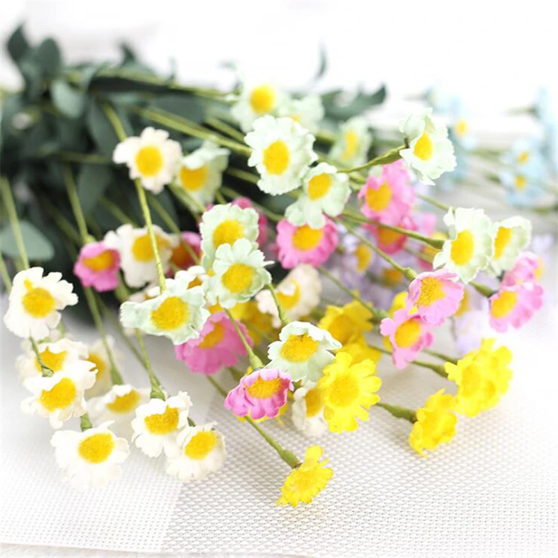 

1set Fake Artificial small Chamomile Chrysanthemum Flowers foam fleur artificielles for Home wedding Decoration cheap flower