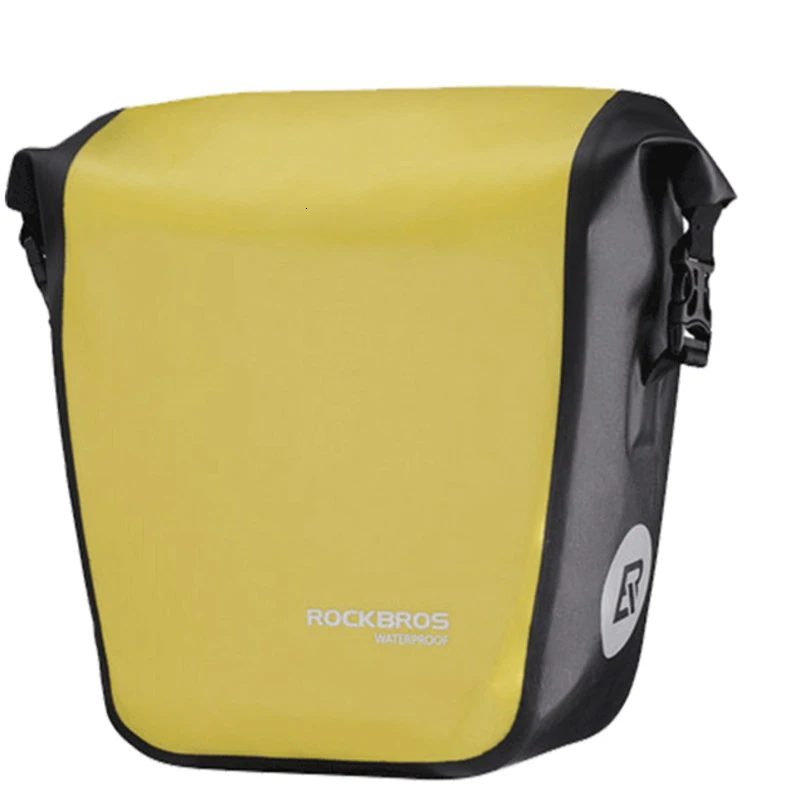 Yellow ROCKBROS 27L Водонепроницаемая велосипедная сумка, велосипедная задняя стойка, Pannier Reclctive, велосипедная Задняя сумка, рюкзак, велосипедные аксессуары - Цвет: Yellow