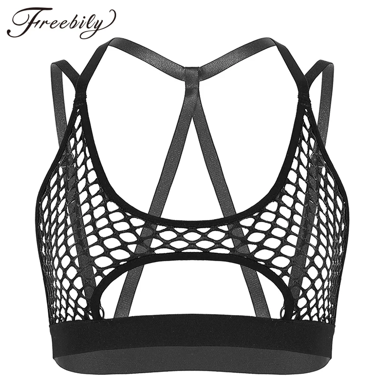 fishnet halter crop top