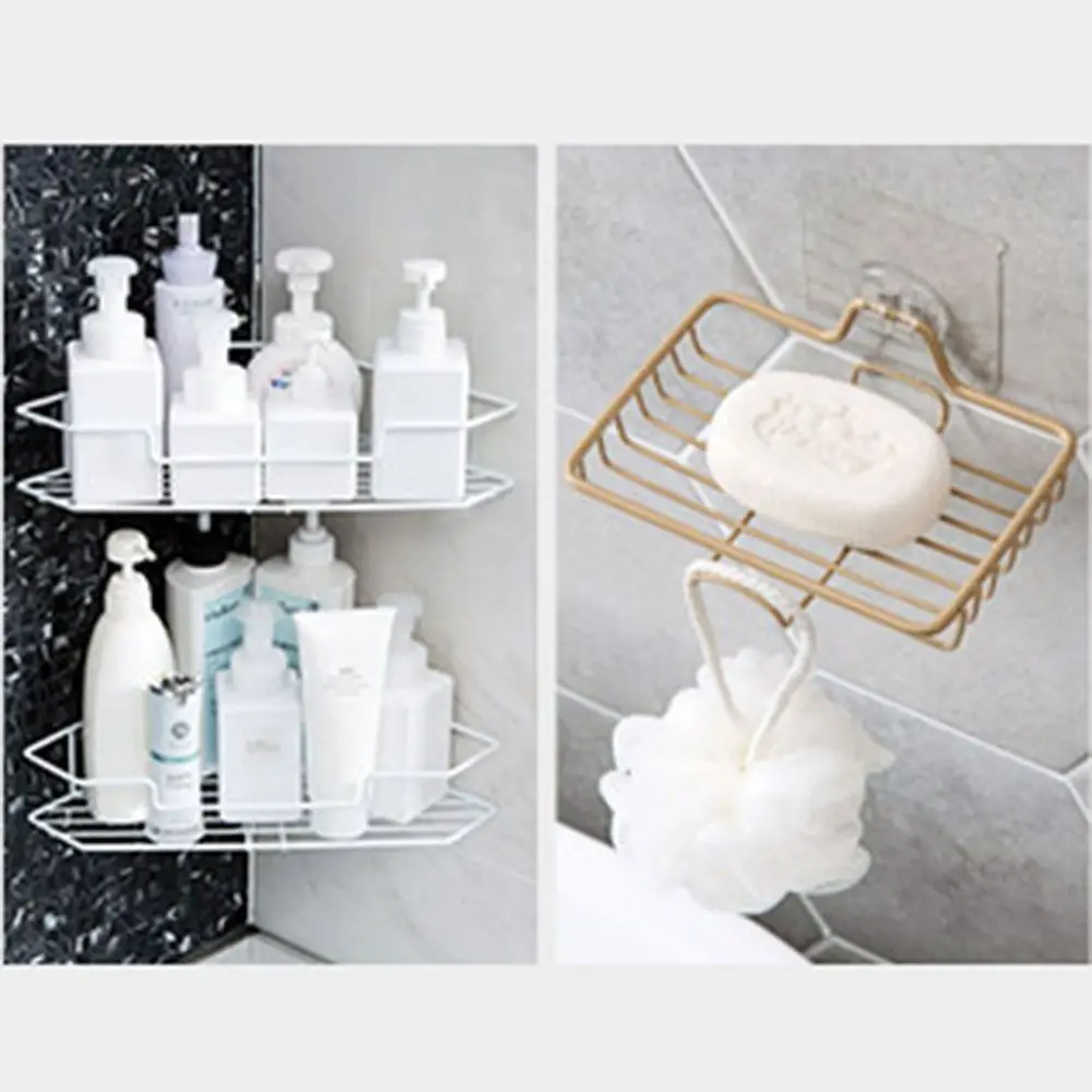 8Pcs Shower Caddy Adhesive Hook Replacement Strong Sticker Hook for Bathroom  Corner Shelf Basket Soap Dish No Drilling Organizer