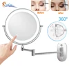 Wall Mounted Bathroom Mirror Led Makeup Mirror 10X Magnification Adjustable Wall Mirror Touch Dimming Double Sided Mirror ► Photo 1/6