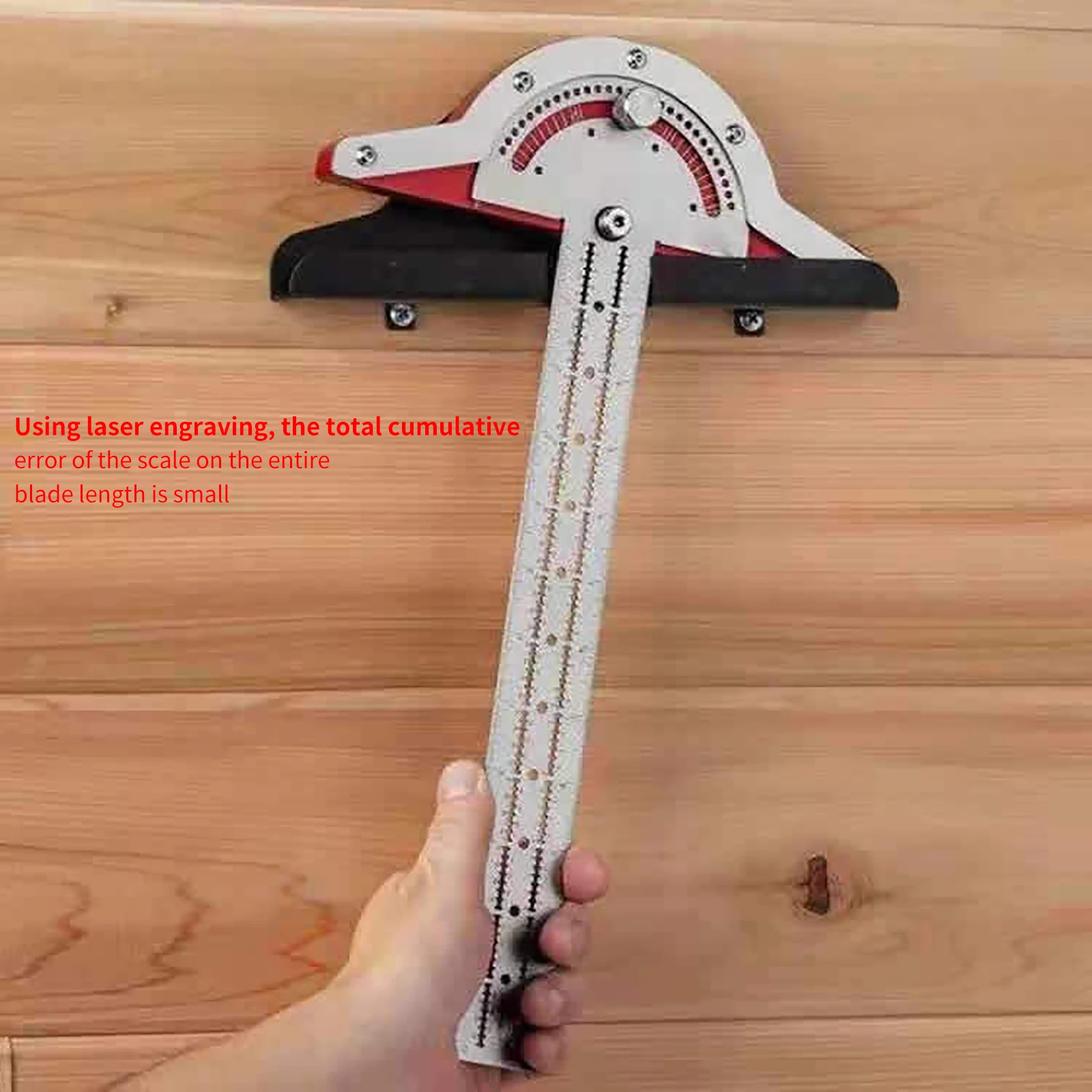 Edge Rule Protractor Round Head Rotary Angle Protractor Woodworking