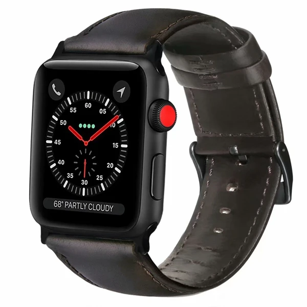 Сменный ремешок из натуральной кожи для iwatch 38 мм 42 мм Пряжка для Apple Watch ремешок 40 мм 44 мм Серия 1 2 3 4 5 - Цвет ремешка: coffee brown