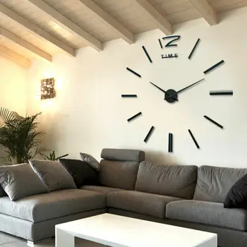

DIY Large 3D Number Mirror Art Clock Wall Sticker Big Watch Home Room Decor