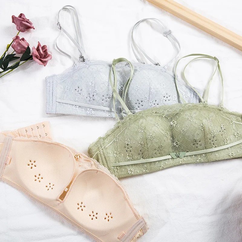 

Pull b Close Back No Steel Ring Underwear Inner Cup Vent Sexy Lace Bra Adjustable Bra