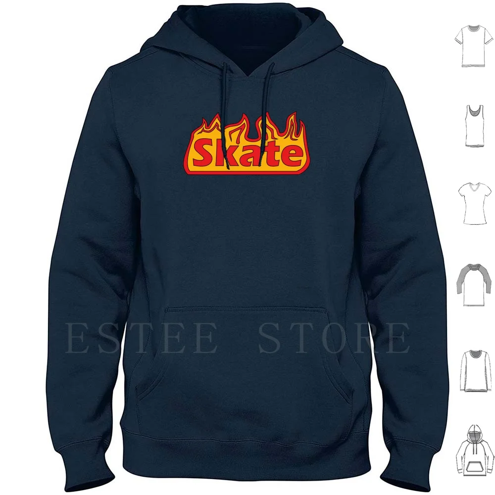 Skate Fire Hoodie Manica Lunga Skateboard Skate Skate And Fire Fire Flame Skater Blaze Skateboard Sb Logo Pro Skater 80S