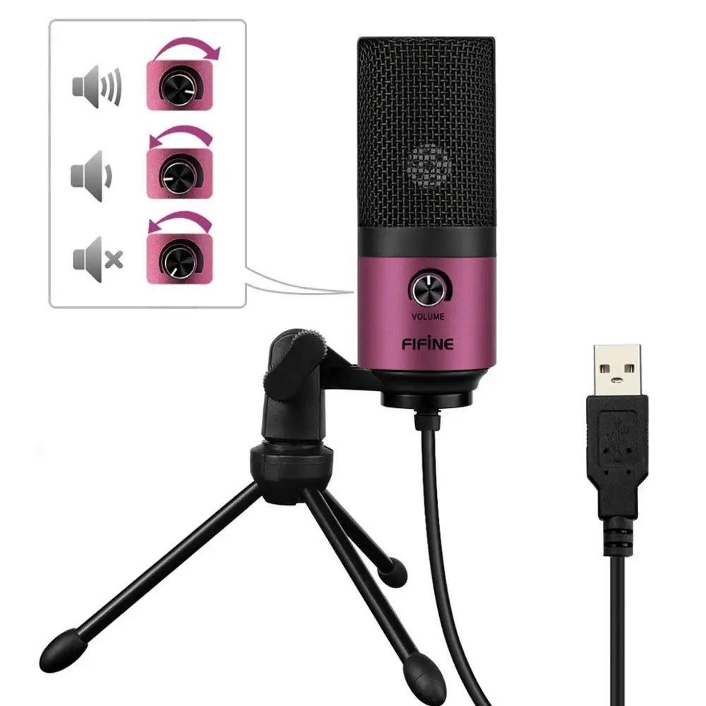 Fifine Metal USB Condenser Recording Microphone For Laptop Windows Cardioid Studio Recording Vocals Voice Over,Video-K669 Fifine Metal USB Condenser Recording Microphone For Laptop Windows Cardioid Studio Recording Vocals Voice Over,Video-K669