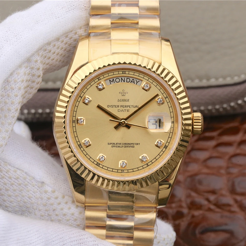 

hot fashion Watch Men Wrist business Retro Watches Men Waterproof Gold Full-Steel Watch for men Clock date Montre Homme newWatch