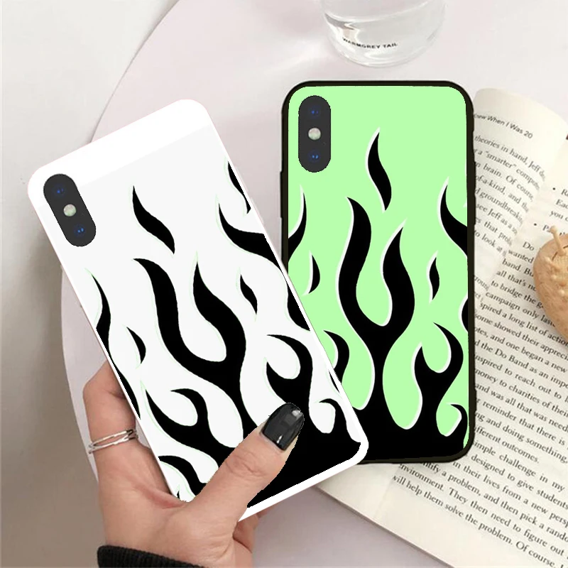 Wildflower Red Flames Phone Case For iPhone 11 Pro XS MAX XR X 7 8 6 SE2020 Plus Soft Silicone Back Cover