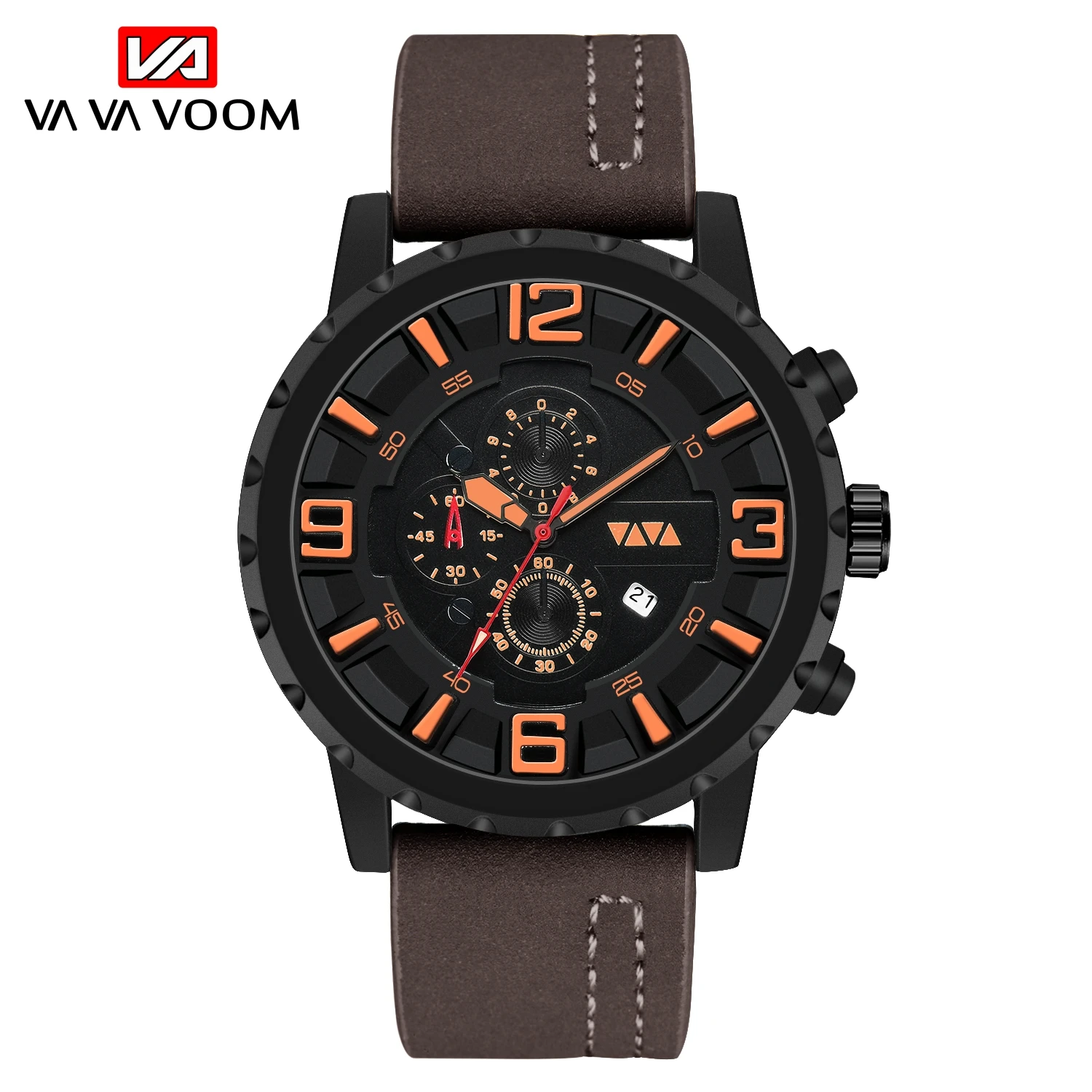 Cheap Chinese Whole Big Pilot Series Black Leather Sport Multifunction Quartz Men Wristwatches Original Wrist Watches For Men 