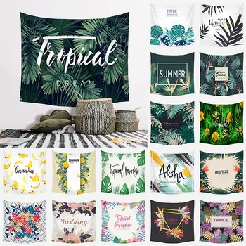 

Wall tapestry tropical Green plant Background cloth wall carpet hanging Home Decor Beach mat 75*90cm GT-0031