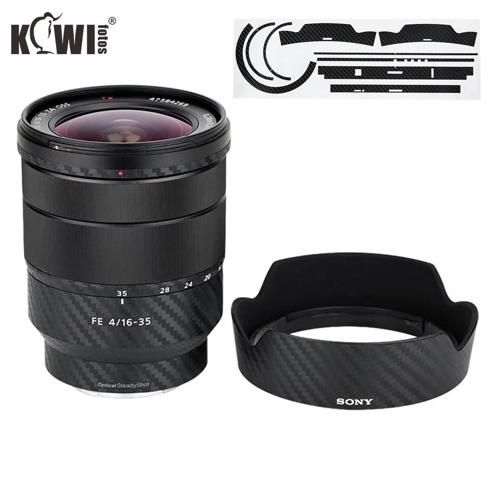 Carbon Fiber Film For Sony Vario-Tessar T FE 16-35mm f4 ZA OSS SEL1635Z  Lens & ALC-SH134 Lens Hood Anti-Slide Skin 3M Sticker