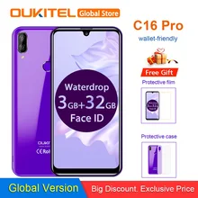 OUKITEL C16 Pro 5,71 ''Android 9,0 19:9 MT6761P 3 ГБ 32 ГБ смартфон отпечаток пальца Лицо ID капля экран 5 В/1A 4G мобильный телефон