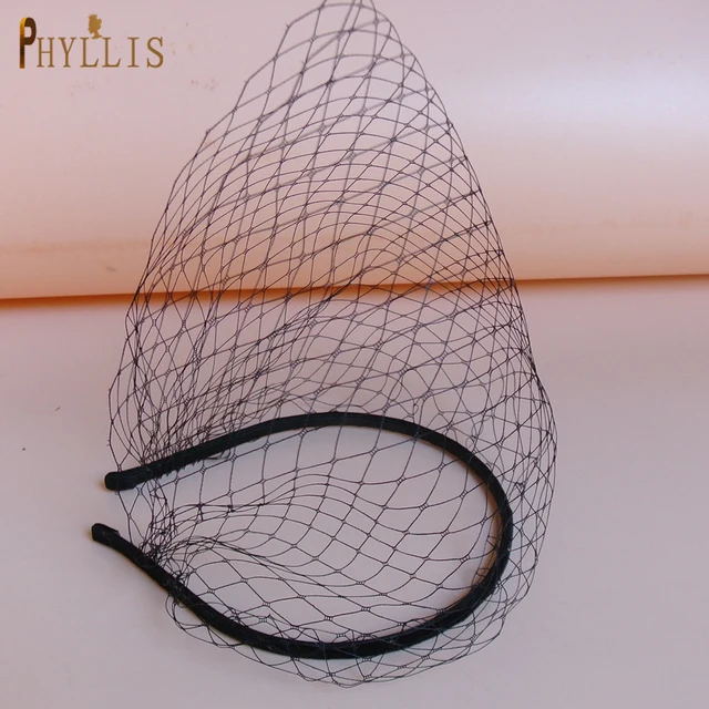 JM19 Bridal Birdcage Veil Blusher Veil Short Veil Russian Tulle Cage Veil Face Veils Fascinator Wedding Accessories for Bride JM19-Black