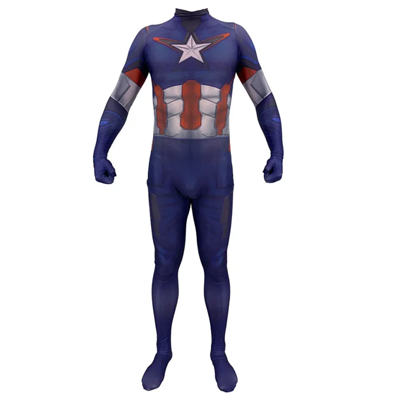 

Captain America Adult Kids Steve Rogers Cosplay Costume Jumpsuit Suit Zentai Halloween Party Costumes Bodysuit
