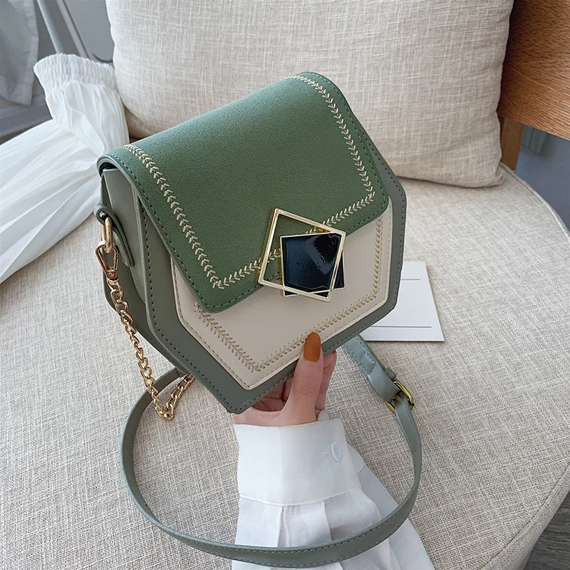 Language meng wei Bag Women's 2019 Summer New Style Korean-style Hipster Chain Shoulder Bag Textured Versatile Shoulder Bag