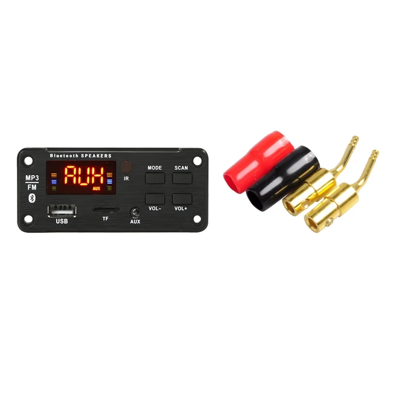 4 Pair 2mm Banana Plug Screw Type Cable Connector 1 Pcs DC12V Wireless Bluetooth MP3 WMA USB SD FM AUX Decoder Board